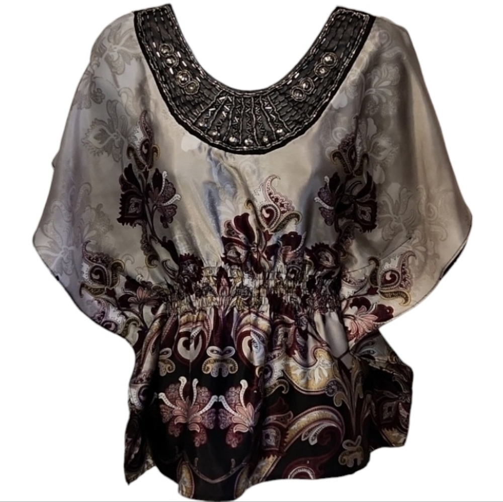 HEART Soul Beaded Scoop Neck Top